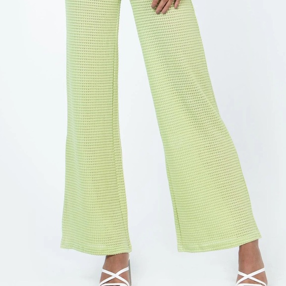 FWB Princess Polly us 4 green wafflw beach pants SANTA MONICA GREEN - Picture 4 of 11